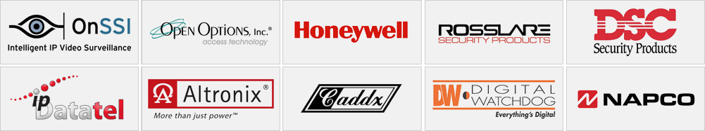 Technik Security Partner Manufacturers - Honeywell, DSC, Caddx, GE General Electric, UTC, Napco, Alarm.com, IPDatatel